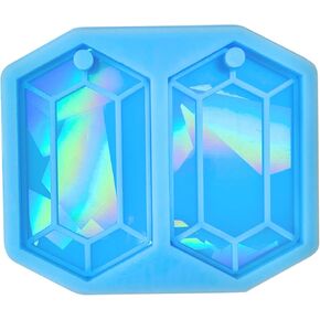 Earrings Holographic Hexagon Mold Silicone Jewelry Pendant Resin Mold Sparkling Hexagon Epoxy Mold Earring Charm Mold DIY Craft