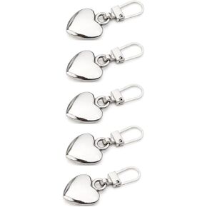 5Pcs Multicolor Heart Shaped Zipper Pull Replacement Metal Zipper Backpack Zippers Mend Fixer Repair for Coats Jackets Pants Luggage,Fasteners, Replacement Zipper Pull， Sewing Notions and Supplies