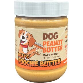 Dilly's 2 Packs All Natural Peanut Butter for Dogs Poochie Butter 12oz