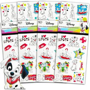 Disney 101 Dalmatians Stickers Party Favors Set ~ Bundle Includes Over 100 Dalmatians Stickers Featuring Pongo, Perdita, and Other Favorite Spotted Pups (101 Dalmatians Party Supplies)