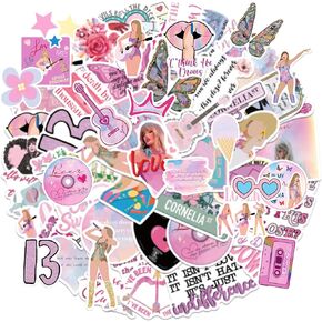 200pcs Stickers for Girls Water Bottle, Music Stickers for Adult, Female Pop Singer Stickers for Teen Girl, Vinyl Waterproof Stickers for Water Bottles Laptop, Pink Bookish Stickers Party Favors