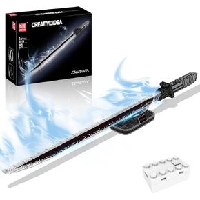 Mould King Darksaber Lightsaber Building Set, Dark Sword Duel with Stand, Rechargeable LED Light-up Saber, DIY STEM Model, Creative Toys Cosplay Gifts for Kids/Adult Collectors-885+ Pieces