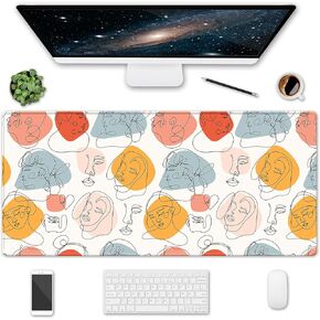 Extended Gaming Mouse Pad, 35.5x15.75 Non-Slip Large Desk Pad Mousepad with Stitched Edges Waterproof Keyboard Mouse Mat Desk Protector for Game, Office and Home, Galaxy