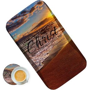 Ergonomic Mouse Pad Wrist Support and Coaster Set, Gaming Mouse Pad Wrist Rest, Wireless Mouse with Memory Foam with Non-Slip PU Base and Desktop Mouse Pad - Brown Cow Print Pattern