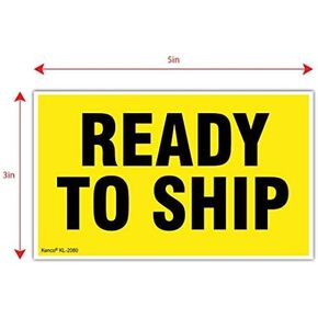 Kenco 3" X 5" Ready to Ship Fluorescent Shipping Label Stickers for Shipping and Packing - 500 Adhesive Labels Per Roll