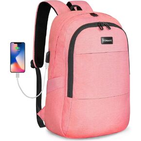 ZOMAKE Travel Laptop Backpack Water Resistant Anti-Theft Bag with USB Charging Port and Lock 14/15.6Inch Computer Business Backpacks Gift for Men Women(15.6 IN,A-Black)