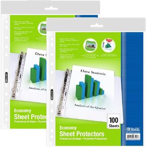 BAZIC Sheet Protectors Economy, Fit 8.5x11 Inch Paper, 11 Hole Clear Plastic Sleeves Ring Binder Sheets, Archival Safe (10/Pack), 1-Pack