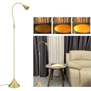 HomeFocus-Floor Lamp,LED Floor Lamp with Dimmer,Reading Floor Lamp,Floor Lamp for Reading,Eye-Caring,Dimmable Floor Lamp,Floor Lamp for Living Room,Bedroom,LED 5W,Energy Efficient Super Bright (Gold)