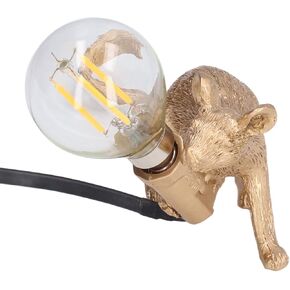 Hyuduo Modern Desk Lamp, Mouse Figure Lights, Novelty Decorative Lamp Holder with E12 Bulb for Home(US Plug Golden Lying),Desktop Decorative Lights