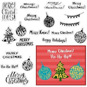 Winter Pine Trees Background Clear Stamps for Card Making and Journaling, Forest Trees Rubber Stamps Natural Scenery Gift Stamps for Scrapbooking DIY Cards Album Crafts
