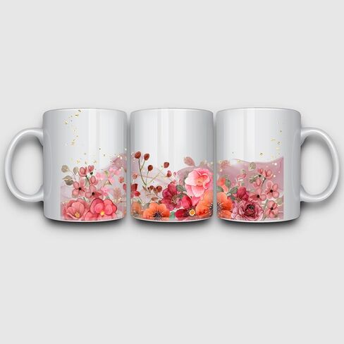 5 Sheets Flower UV DTF Cup Stickers, Glass DTF Transfer Stickers, Waterproof Wipe Transfer Paper, Suitable for 16 oz Glass, Cups, Crafts, Furniture (Style6-5 Sheet) in Saudi Arabia