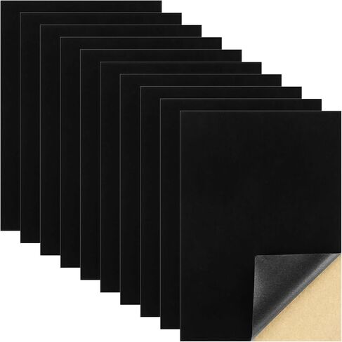 ملصقات لاصقة ذاتية ، 10 مساءً بطانات النسيج للأدراج والصناديق تقشر وعصا الحجم الأسود A4 مصنوع مع دعم لاصقة لصندوق المجوهرات الفنية DIY وتصميم المنزل تزين in Kuwait