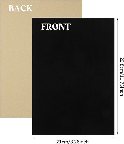 ملصقات لاصقة ذاتية ، 10 مساءً بطانات النسيج للأدراج والصناديق تقشر وعصا الحجم الأسود A4 مصنوع مع دعم لاصقة لصندوق المجوهرات الفنية DIY وتصميم المنزل تزين in Kuwait