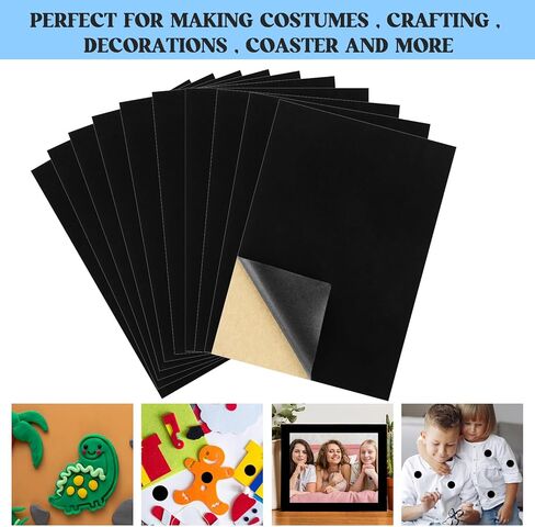 ملصقات لاصقة ذاتية ، 10 مساءً بطانات النسيج للأدراج والصناديق تقشر وعصا الحجم الأسود A4 مصنوع مع دعم لاصقة لصندوق المجوهرات الفنية DIY وتصميم المنزل تزين in Kuwait