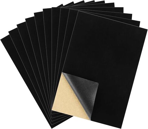 ملصقات لاصقة ذاتية ، 10 مساءً بطانات النسيج للأدراج والصناديق تقشر وعصا الحجم الأسود A4 مصنوع مع دعم لاصقة لصندوق المجوهرات الفنية DIY وتصميم المنزل تزين in Kuwait