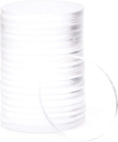 إبداعات مشرقة 20 حزمة أقراص أكريليك واضحة ، دائر مستديرة سميكة 1/8 بوصة للفنون واللوازم الحرف (1.5 بوصة) in Kuwait