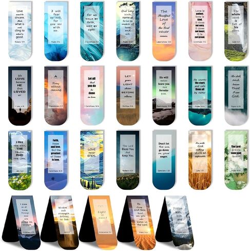 26 Pcs Christian Bookmarks Bible Verse Bookmarks Magnetic Bookmarks for Women Men Book Lovers Page Markers for Teachers Students Reading School Office Home in Kuwait