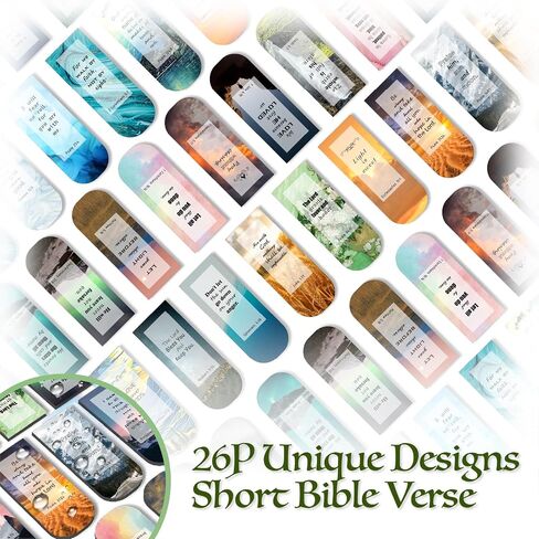 26 Pcs Christian Bookmarks Bible Verse Bookmarks Magnetic Bookmarks for Women Men Book Lovers Page Markers for Teachers Students Reading School Office Home in Kuwait
