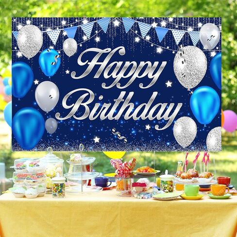 Happy Birthday Banner - Birthday Decorations for Kids Colorful Birthday Party Banners Welcome Happy Birthday Background Sign for Birthday Theme Party Decorations Indoor Outdoor in Saudi Arabia
