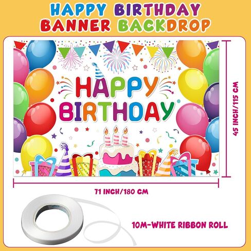 Happy Birthday Banner - Birthday Decorations for Kids Colorful Birthday Party Banners Welcome Happy Birthday Background Sign for Birthday Theme Party Decorations Indoor Outdoor in Saudi Arabia
