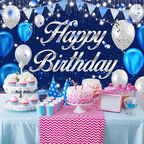Happy Birthday Banner - Birthday Decorations for Kids Colorful Birthday Party Banners Welcome Happy Birthday Background Sign for Birthday Theme Party Decorations Indoor Outdoor in Saudi Arabia