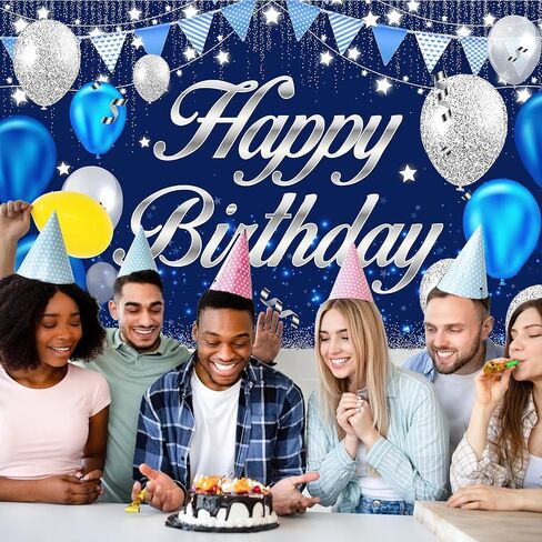 Happy Birthday Banner - Birthday Decorations for Kids Colorful Birthday Party Banners Welcome Happy Birthday Background Sign for Birthday Theme Party Decorations Indoor Outdoor in Saudi Arabia