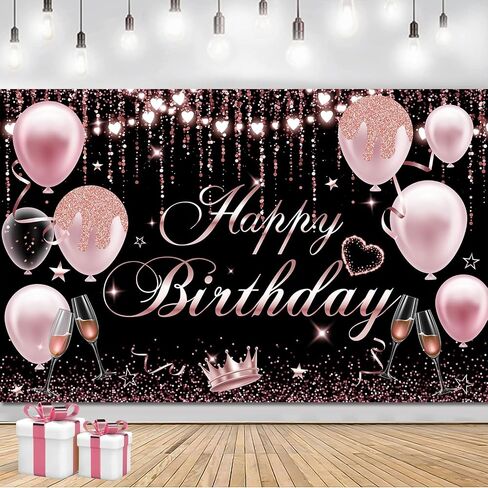 Happy Birthday Banner - Birthday Decorations for Kids Colorful Birthday Party Banners Welcome Happy Birthday Background Sign for Birthday Theme Party Decorations Indoor Outdoor in Saudi Arabia