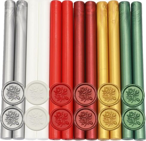 Metallic Gold Sealing Wax Sticks, ONWINPOR 12 Pcs Assorted Color Wax Seal Sticks for Wax Seal Stamp, 6 Colors Bronze Gold Wax Seal Sticks Set for 0.43'' Glue Gun Wax Sealing Sticks (Metallic) in Kuwait