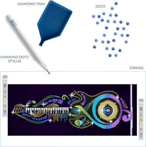Diamond Dotz Guitar Icon Diamond Painting Kits for Adults - Diamond Art Kits a Relaxing Creative Craft Kit with Dotz Gems 12x30 in Kuwait