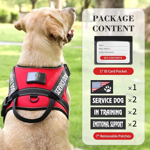 voopet Dog Harness Small Sized + ID Card Pocket + 7 Patches, No Pull Adjustable Pet Dog Vest 3M Reflective Breathable Dog Harness with Soft Padded Handle for Training, Walking, Easy Control in Kuwait