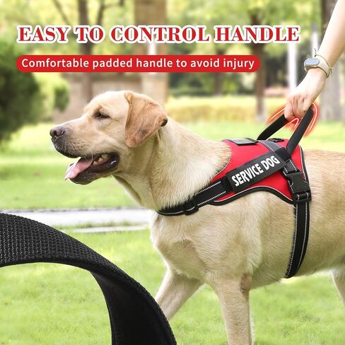 voopet Dog Harness Small Sized + ID Card Pocket + 7 Patches, No Pull Adjustable Pet Dog Vest 3M Reflective Breathable Dog Harness with Soft Padded Handle for Training, Walking, Easy Control in Kuwait