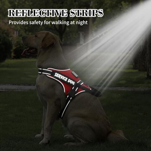 voopet Dog Harness Small Sized + ID Card Pocket + 7 Patches, No Pull Adjustable Pet Dog Vest 3M Reflective Breathable Dog Harness with Soft Padded Handle for Training, Walking, Easy Control in Kuwait