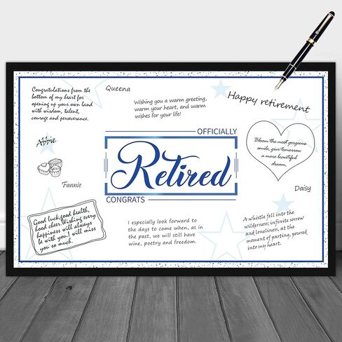WATINC Jumbo Retirement Card to Sign, Retirement Party Large Guest Book Decorations for Women Men, Congrats Retired Signature Card for Farewell Office Signing Photo Booth Props in Saudi Arabia