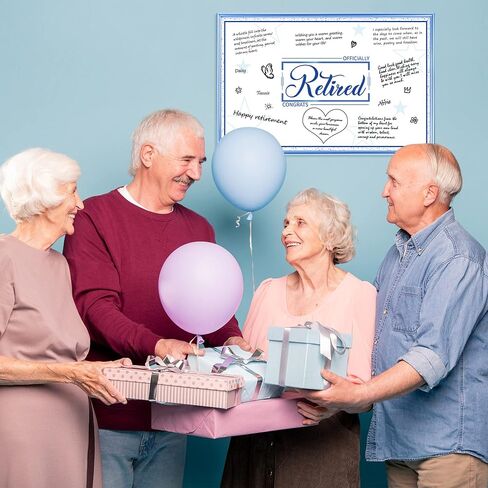 WATINC Jumbo Retirement Card to Sign, Retirement Party Large Guest Book Decorations for Women Men, Congrats Retired Signature Card for Farewell Office Signing Photo Booth Props in Saudi Arabia
