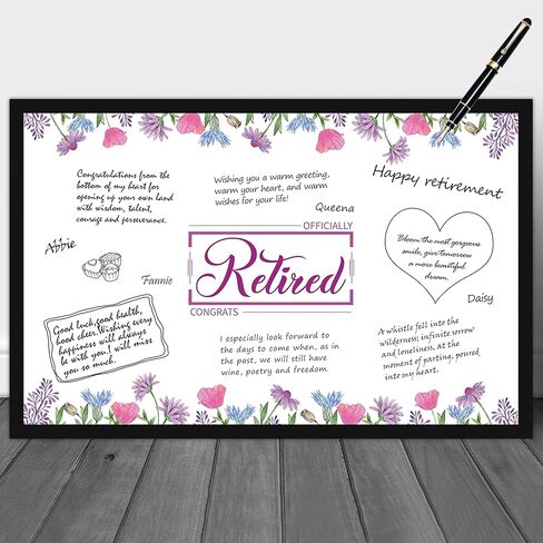 WATINC Jumbo Retirement Card to Sign, Retirement Party Large Guest Book Decorations for Women Men, Congrats Retired Signature Card for Farewell Office Signing Photo Booth Props in Kuwait