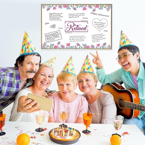 WATINC Jumbo Retirement Card to Sign, Retirement Party Large Guest Book Decorations for Women Men, Congrats Retired Signature Card for Farewell Office Signing Photo Booth Props in Kuwait