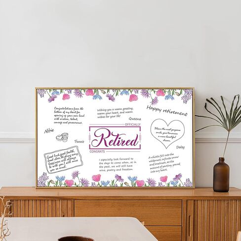 WATINC Jumbo Retirement Card to Sign, Retirement Party Large Guest Book Decorations for Women Men, Congrats Retired Signature Card for Farewell Office Signing Photo Booth Props in Kuwait
