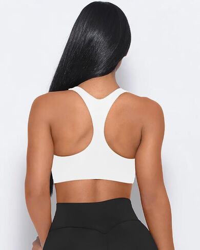 XUNYU Racerback حمالات الصدر الرياضية للنساء ملابس علوية للتمرين مع حمالة صدر مدمجة بدون أكمام، فتحة رقبة واسعة، حمالة صدر لاسلكية لليوجا والجيم in Kuwait