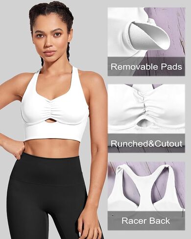 XUNYU Racerback حمالات الصدر الرياضية للنساء ملابس علوية للتمرين مع حمالة صدر مدمجة بدون أكمام، فتحة رقبة واسعة، حمالة صدر لاسلكية لليوجا والجيم in Kuwait