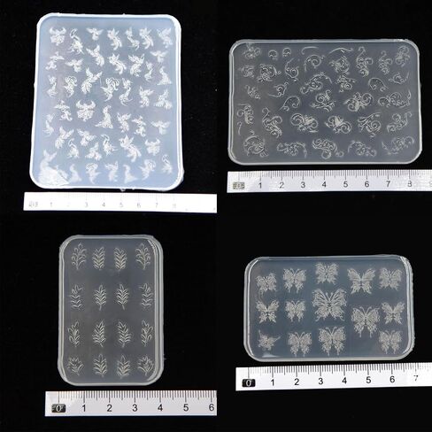 Practical Thin Silicone Nail Art Mold Transparent Stamping Plate Nails Stencils Silicone Molds for Epoxy Resin Casting in Saudi Arabia