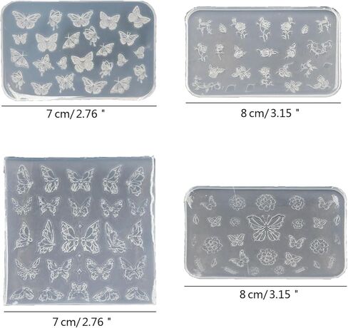 Practical Thin Silicone Nail Art Mold Transparent Stamping Plate Nails Stencils Silicone Molds for Epoxy Resin Casting in Kuwait