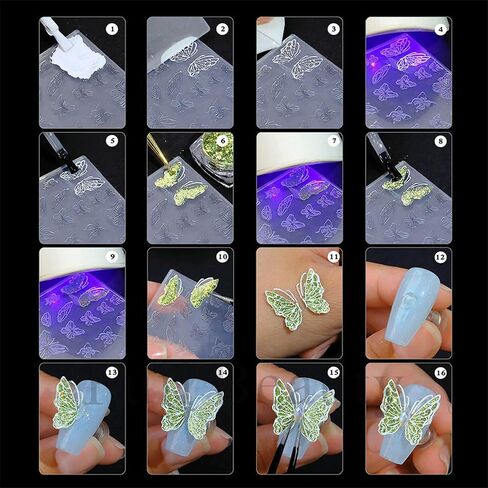 Practical Thin Silicone Nail Art Mold Transparent Stamping Plate Nails Stencils Silicone Molds for Epoxy Resin Casting in Saudi Arabia