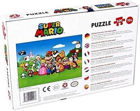 Winning Moves Super Mario and Friends 500 Piece Jigsaw Puzzle Game, Piece Together Mario, Luigi, Yoshi, Bowser and Toad, Gift and Toy for Ages 10 Plus in Saudi Arabia