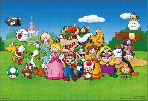Winning Moves Super Mario and Friends 500 Piece Jigsaw Puzzle Game, Piece Together Mario, Luigi, Yoshi, Bowser and Toad, Gift and Toy for Ages 10 Plus in Saudi Arabia