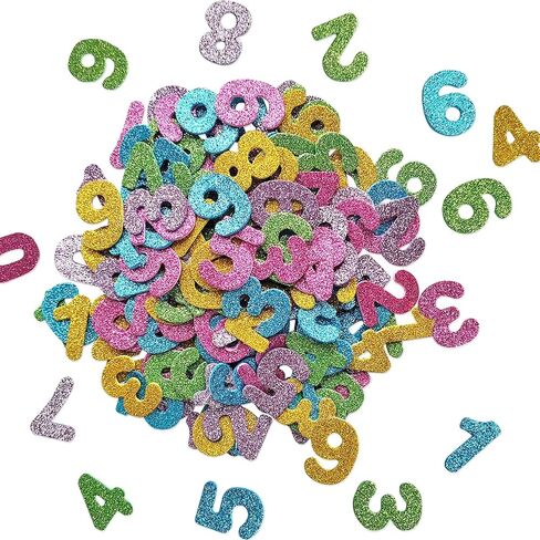 Jtnohx Glitter Number Stickers, Foam Numbers for Crafts, 150 Pcs Foam Stickers for Kids Crafts, 1.57" Size Craft Supplies (Number) in Saudi Arabia