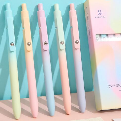 5pcs Gel Pens, Retractable Quick Dry Black Ink Pens Fine Point 0.7mm Premium Cute Rolling Ball Smooth Writing Pastel Aesthetic Pens Comfort Grip for School Office Supplies in Saudi Arabia