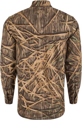 Drake Waterfowl Men's 8-Shot Flyweight Long-Sleeved Shirt | Moisture-Wicking Quick-Drying Lightweight Camo Hunting Shirt, Old School, Size: 2XL in Saudi Arabia