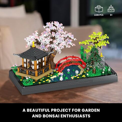 Cherry Blossom Bonsai Tree Micro Building Sets, Creative Japanese Tranquil Garden Building Blocks for Adults, Sakura Flowers and Plants Display for Home Decor, Mother's Day Decorations - 2280PCS in Saudi Arabia