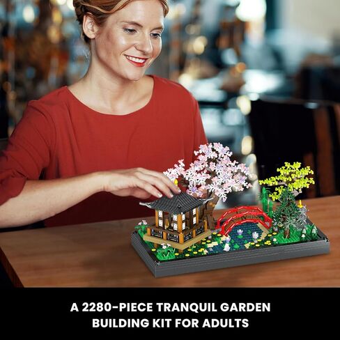 Cherry Blossom Bonsai Tree Micro Building Sets, Creative Japanese Tranquil Garden Building Blocks for Adults, Sakura Flowers and Plants Display for Home Decor, Mother's Day Decorations - 2280PCS in Saudi Arabia