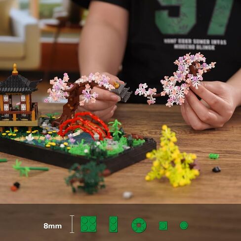 Cherry Blossom Bonsai Tree Micro Building Sets, Creative Japanese Tranquil Garden Building Blocks for Adults, Sakura Flowers and Plants Display for Home Decor, Mother's Day Decorations - 2280PCS in Saudi Arabia
